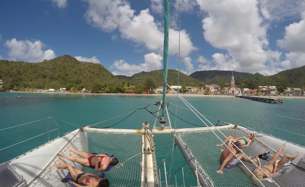 Catamaran getaway at the foot of Rocher du Diamant