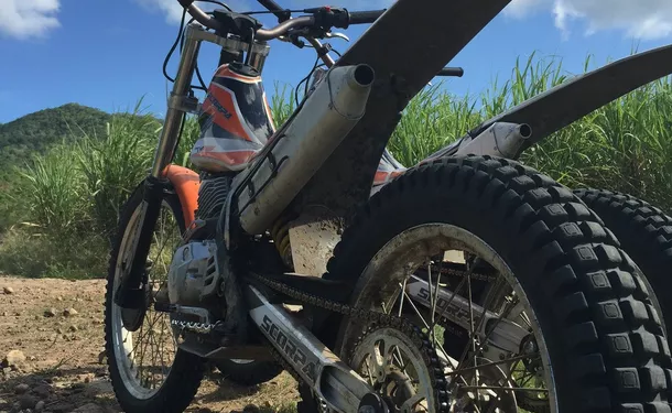 Tropical adventure on a motorcycle trial off the beaten track