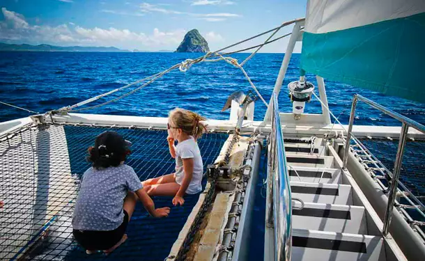 Catamaran getaway at the foot of Rocher du Diamant