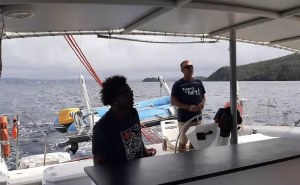 Catamaran getaway at the foot of Rocher du Diamant