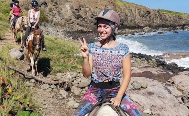 Horseback riding along the coastline of Macabou Cove