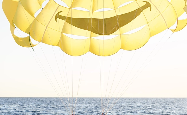 Thrill-seeking parasailing