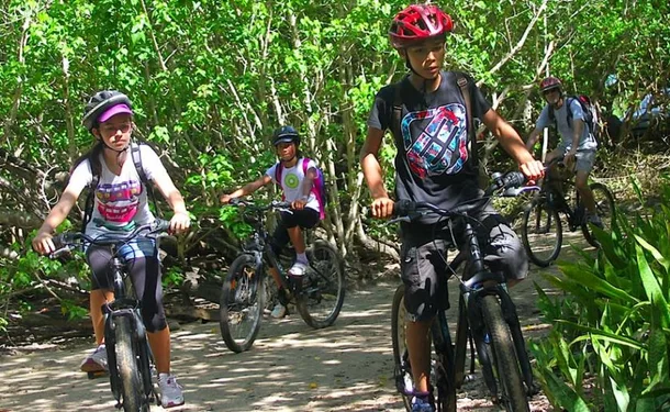 Guided tropical bike ride
