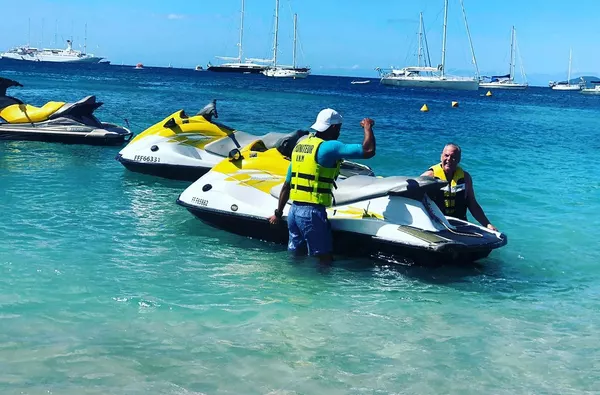 Jetski baptism at Anse Mitan
