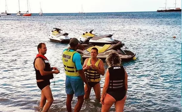 Jetski baptism at Anse Mitan