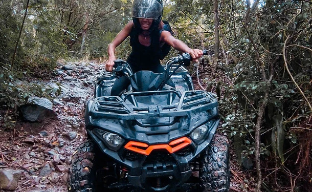 Quad biking in tropical nature